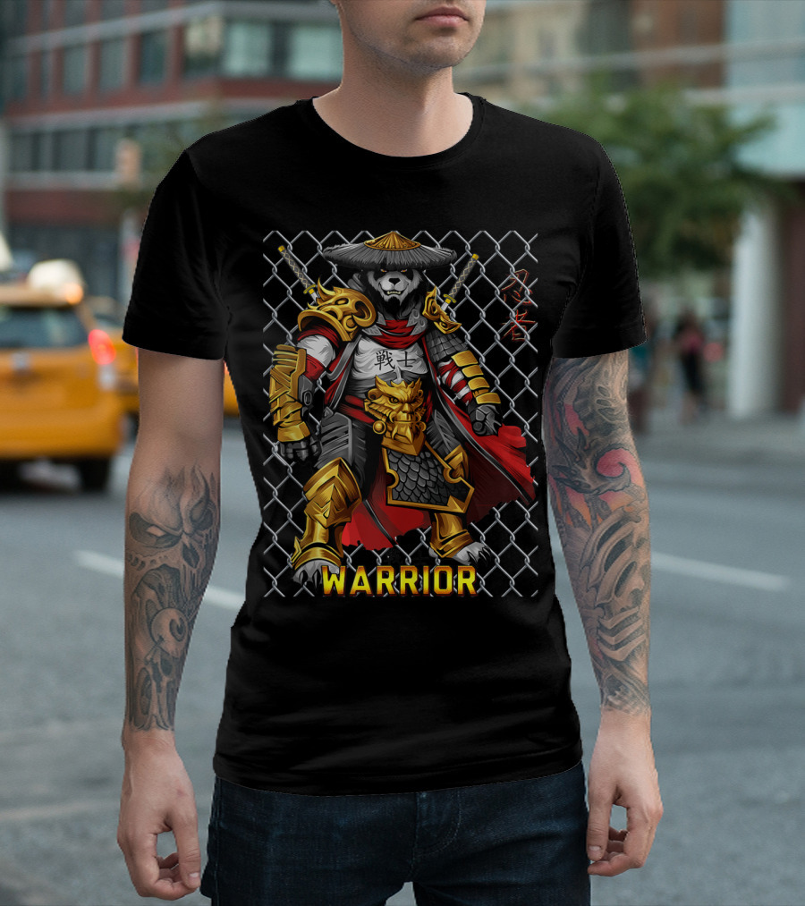 Warrior Panda Samurai Cage Fight Armor T-Shirt