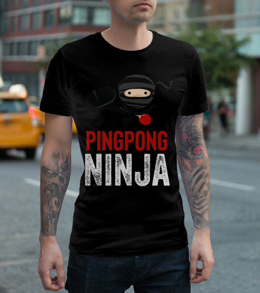 Ping Pong Ninja Table Tennis Stealth Master Player T-Shirt