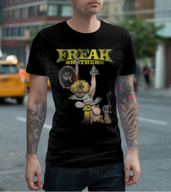 Freak Brothers Peace Bottle Cigar Duo T-Shirt