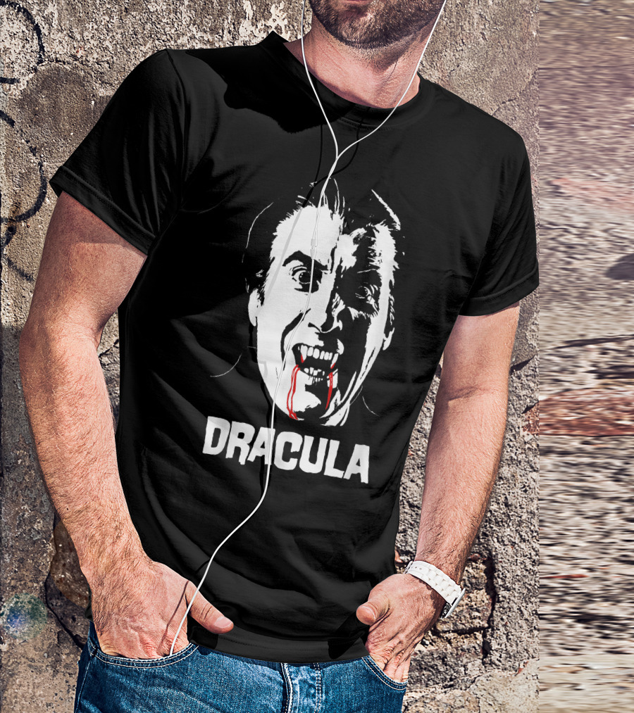 Dracula Vampire Classic Horror FlickWhite Movie Poster Iconic Blood Sucking Count Image T-Shirt