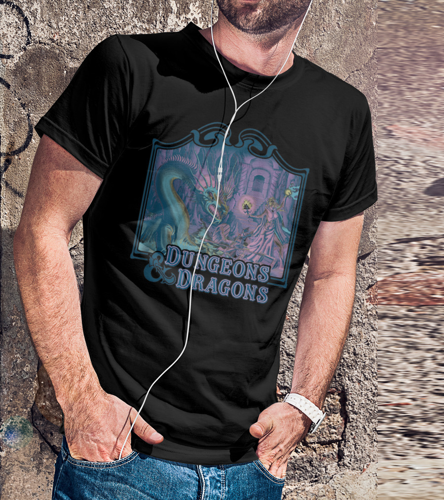 Dungeons And Dragons Classic Basic Rule Dragon Encounter Scene T-Shirt