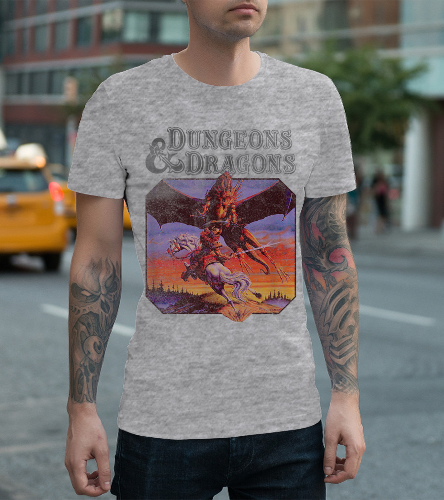 Dungeons And Dragons Classic Expert Rules Knight With Dragon T-Shirt