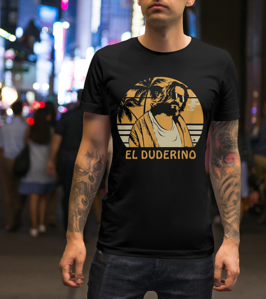 El Duderino Classic Vintage Movie Tropical Sunset Palm Trees T-Shirt