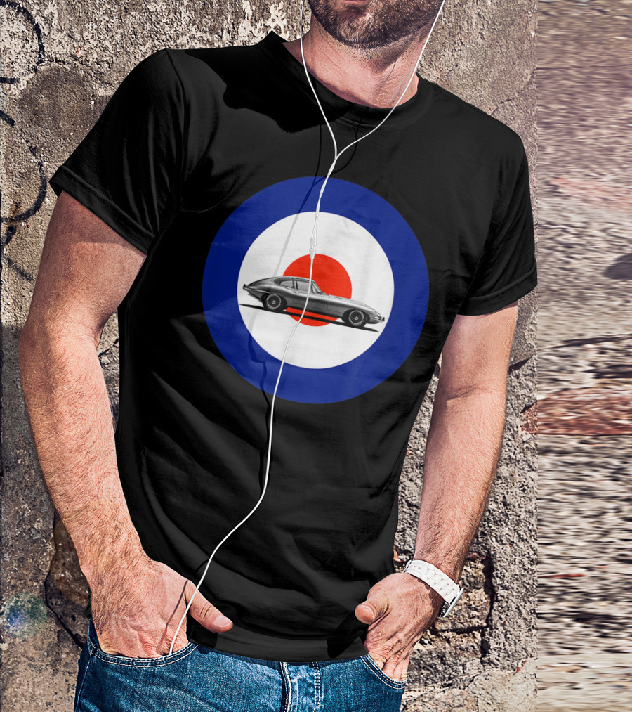 Etype Jaguar On RAF Roundel Classic Car T-Shirt