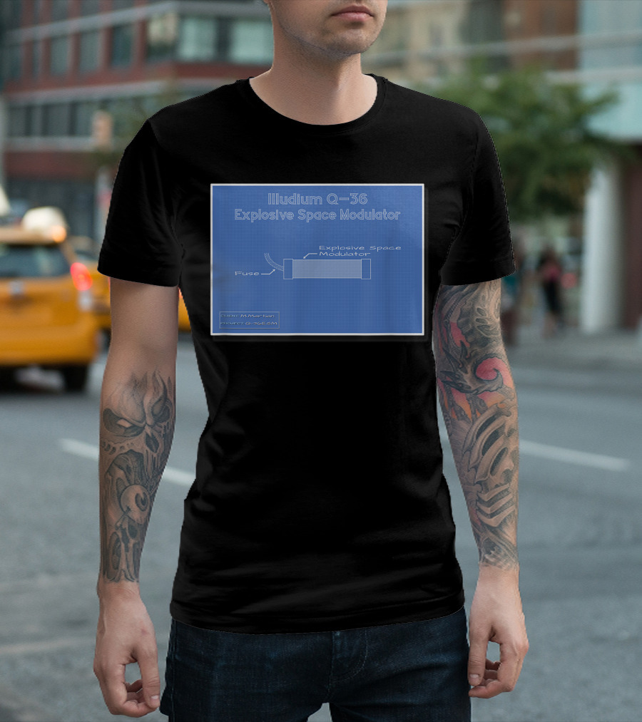 Illudium Q-36 Explosive Space Modulator Blueprint Marvin Plan T-Shirt