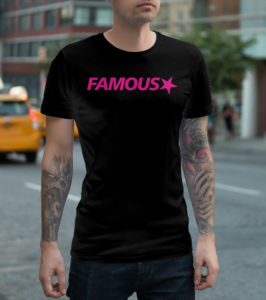 Famous Birthdays Pink Star T-Shirt