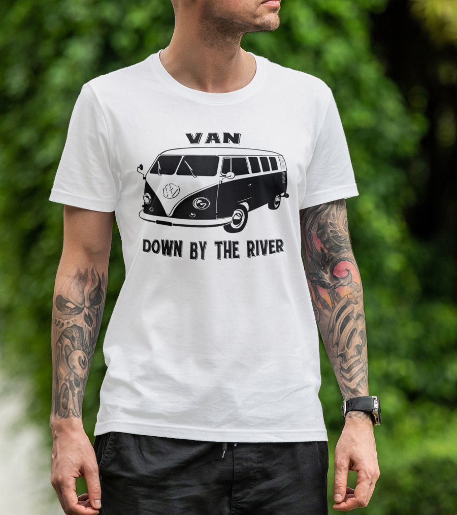 Classic Vintage 1960 Van Microbus Down By The River T-Shirt