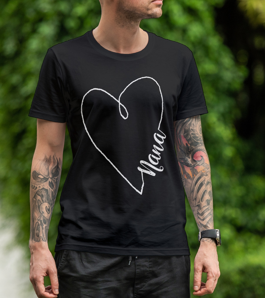Nana Heart Outline T-Shirt