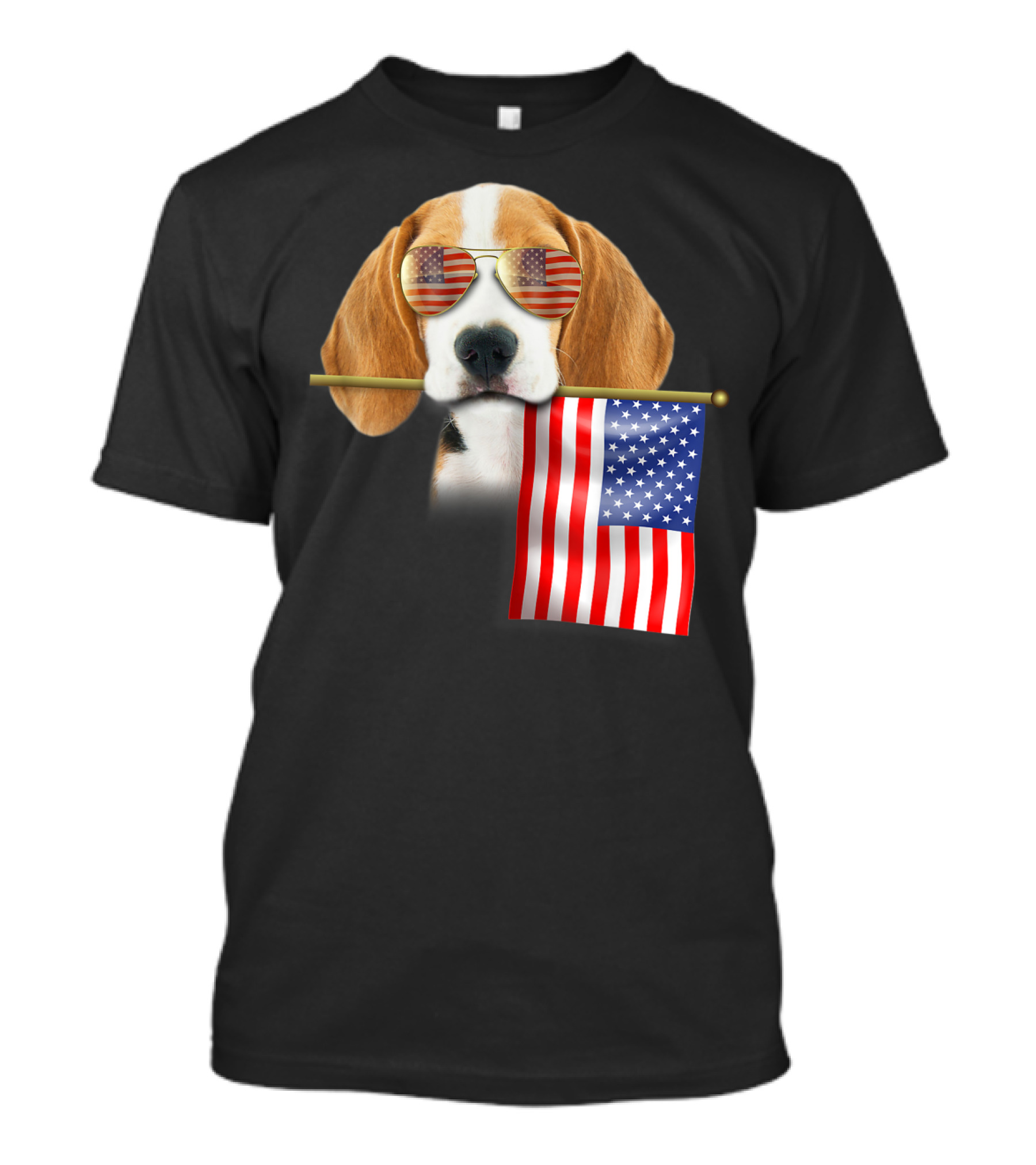 American Flag Beagle Dog 4th Of July Love Fun T-Shirt