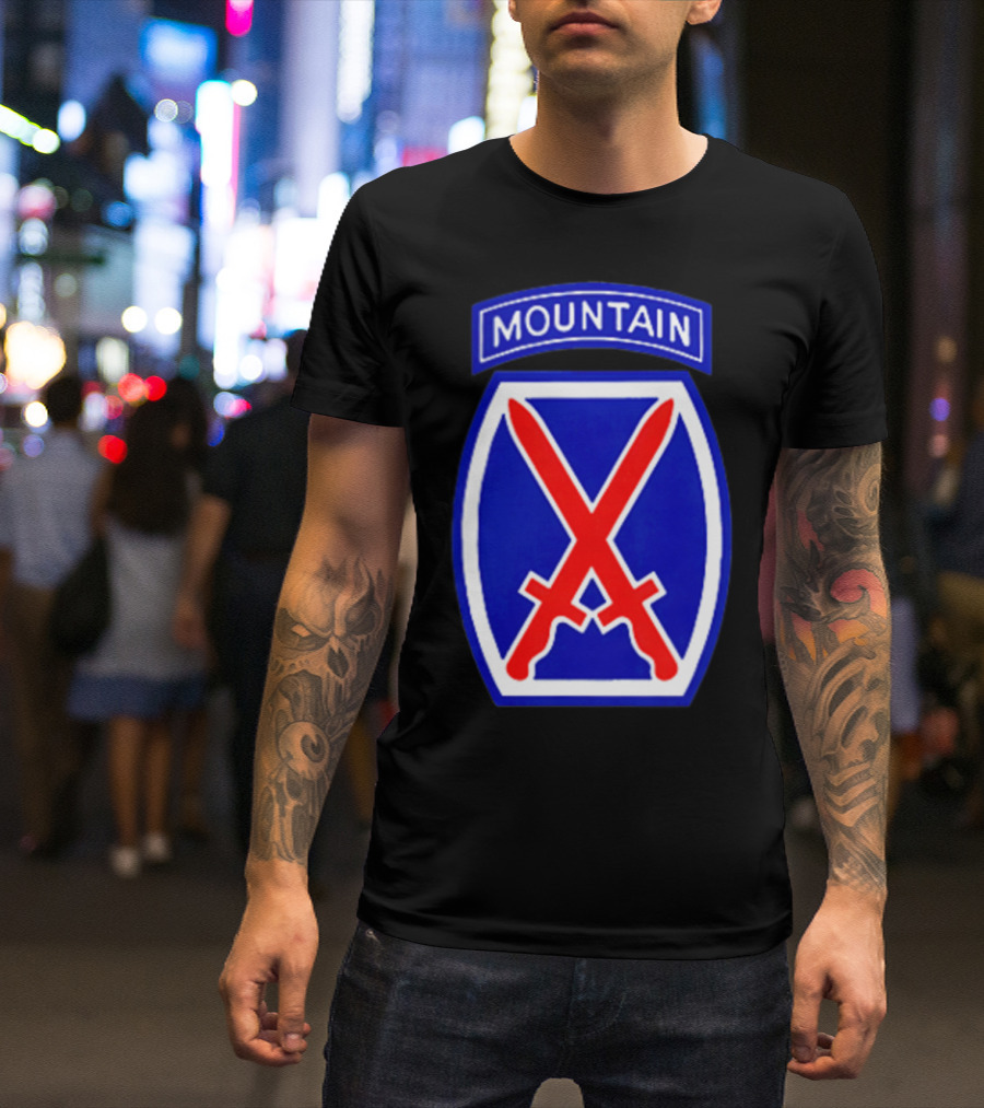 Army 10th Mountain Division Military Infantry Patch Mountain Shield T-Shirt