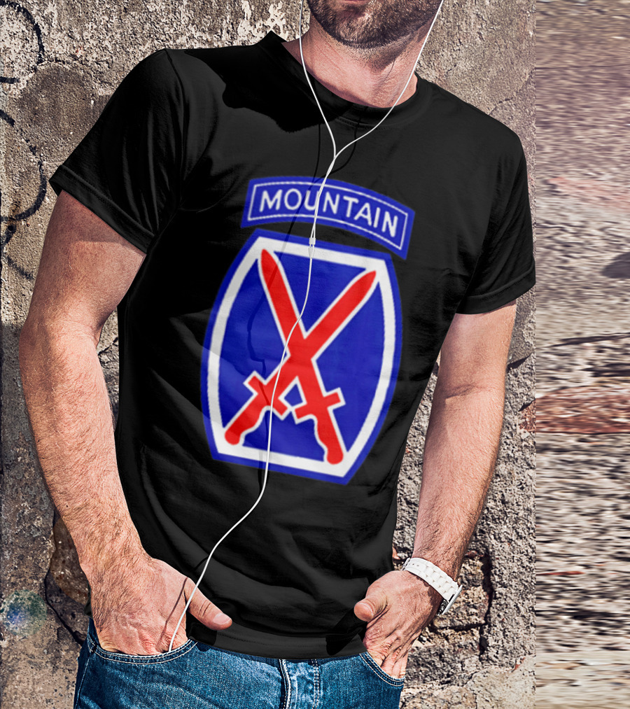 Army 10th Mountain Division Military Infantry Patch Mountain Shield T-Shirt