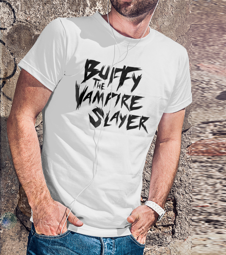 Buffy The Vampire Slayer Text In Dark Stylized Font T-Shirt