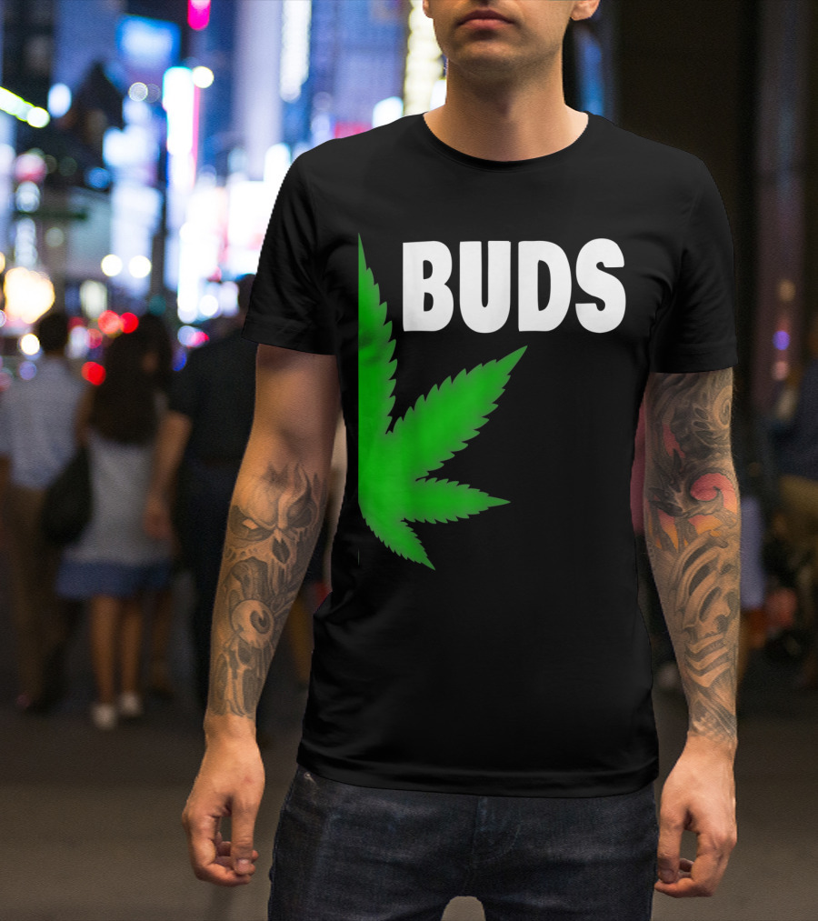 Couple Matching Best Buds Marijuana Leaf BFF T-Shirt