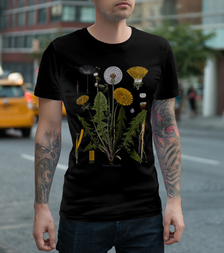 Taraxacum Officinale Web Botanical Dandelion T-Shirt