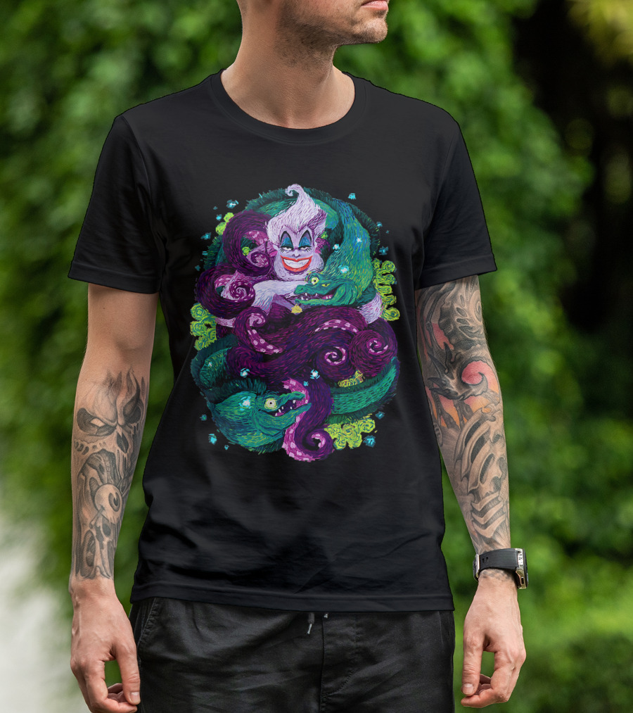 Disney The Little Mermaid Ursula Sea Witch Tentacles And Green Eels T-Shirt