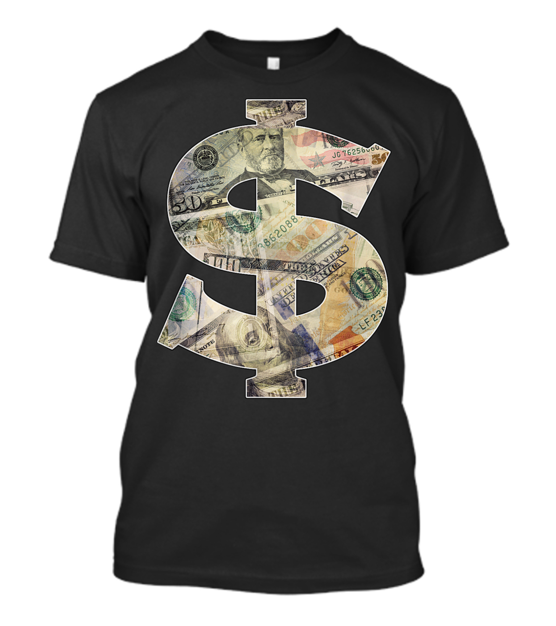 Dollar Sign Cool Money Currency Collage T-Shirt