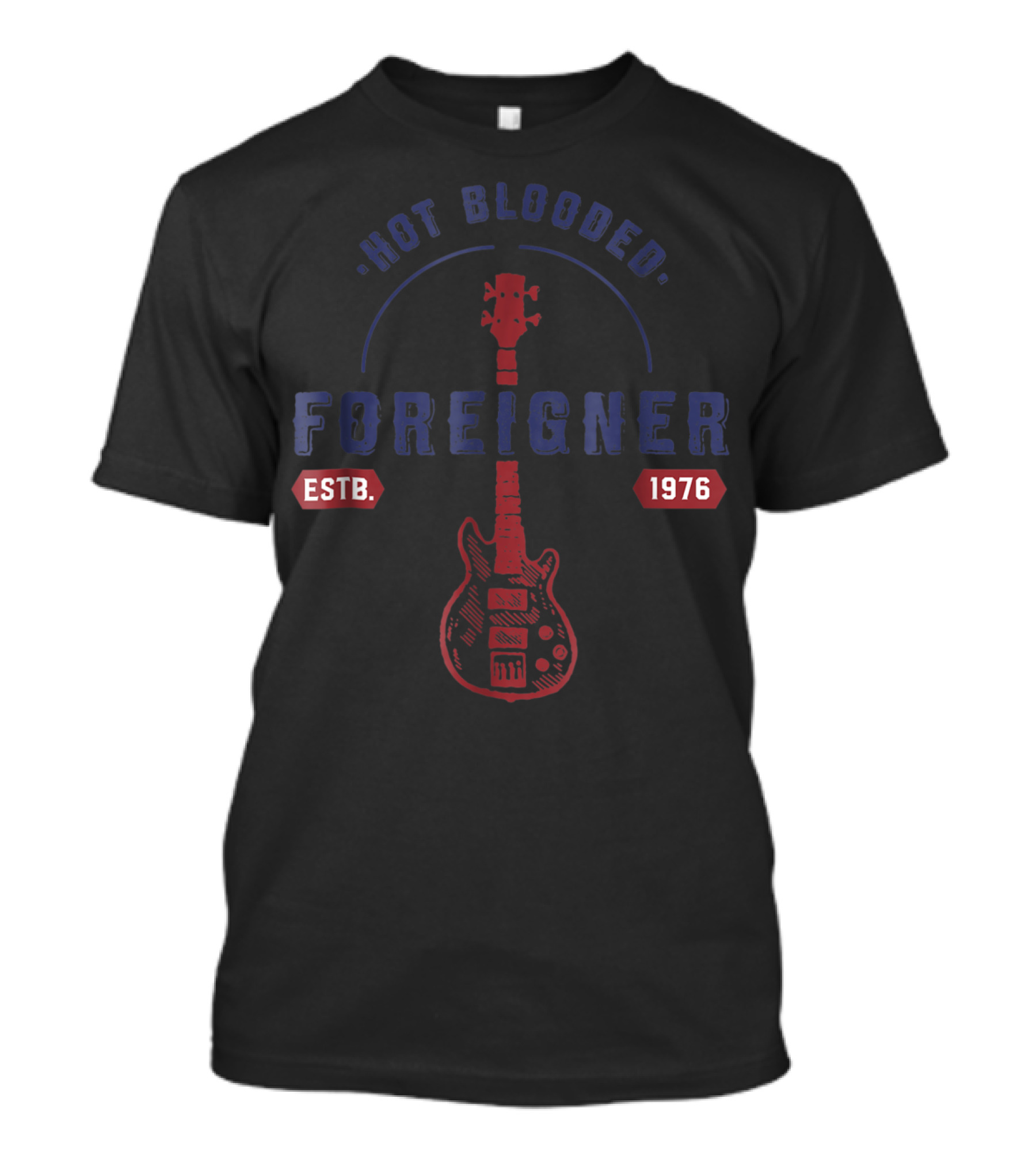 Foreigner Hot Blooded Guitar Est. 1976 T-Shirt