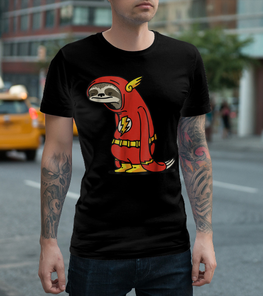Funny Sloth Superhero Flash Parody Perfect for Holidays T-Shirt