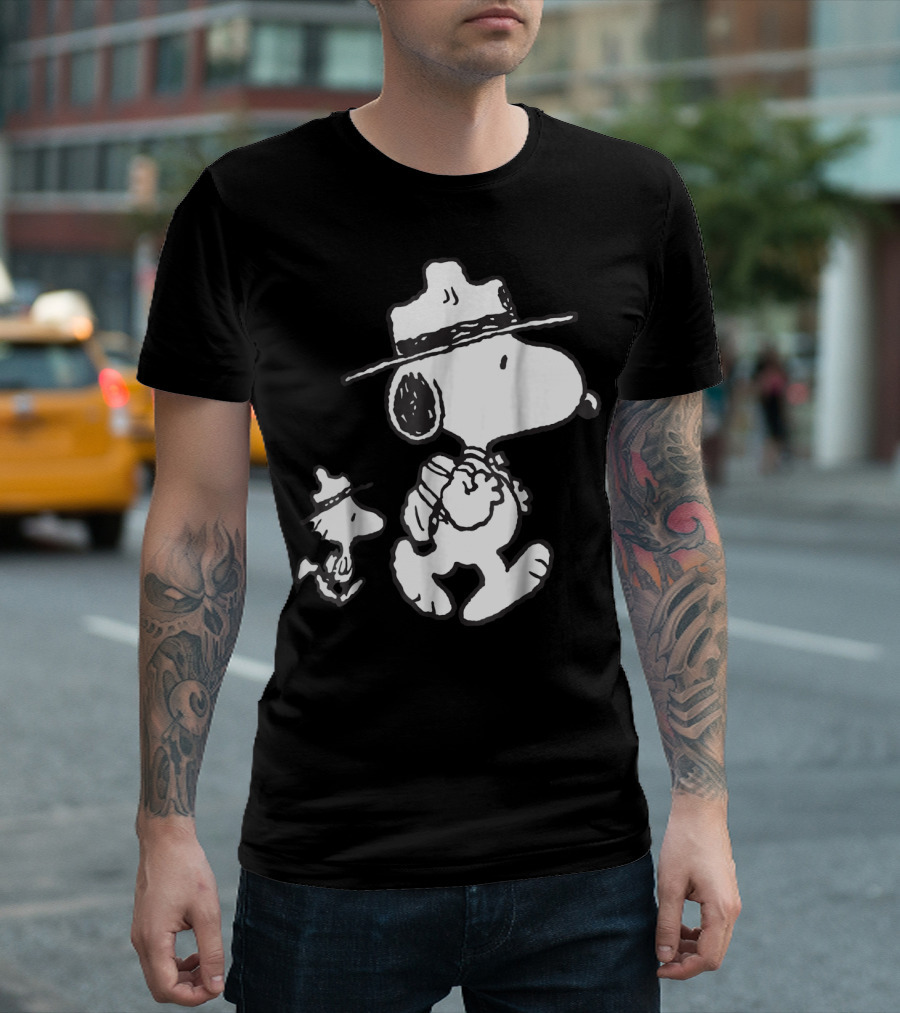 Snoopy Woodstock Funny Camping Adventure T-Shirt
