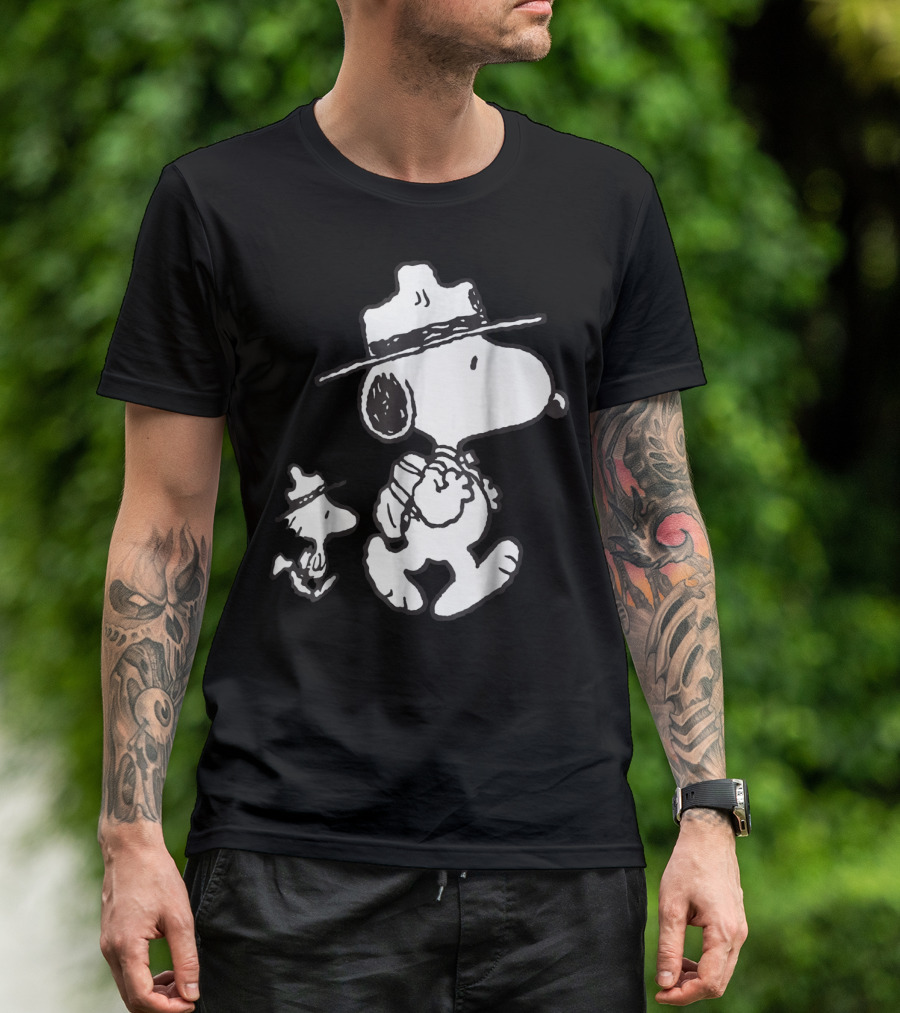 Snoopy Woodstock Funny Camping Adventure T-Shirt