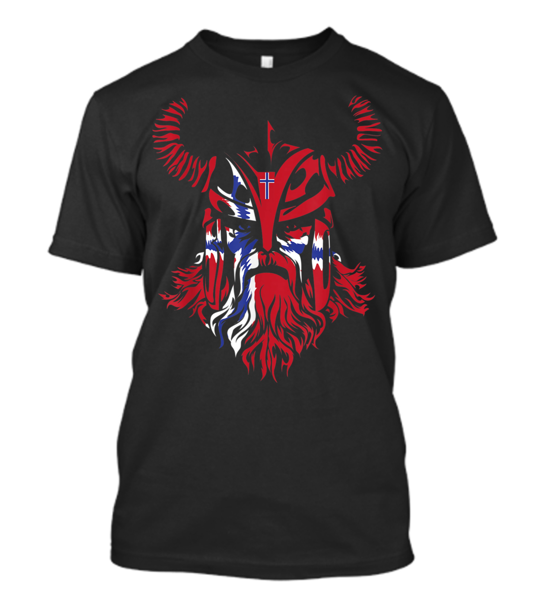 Norwegian Viking Helmet With Cross And Horns For Courageous Bo T-Shirt