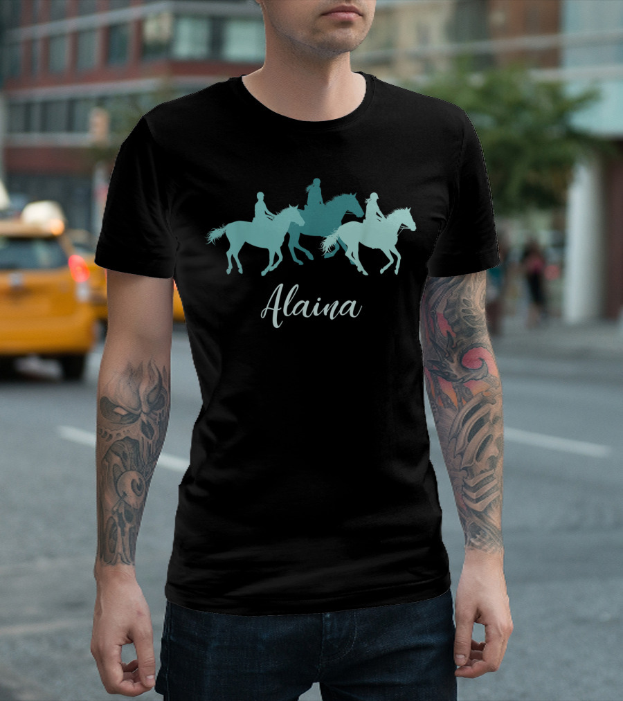 Alaina Horse Silhouette Personalized Name Birthday T-Shirt