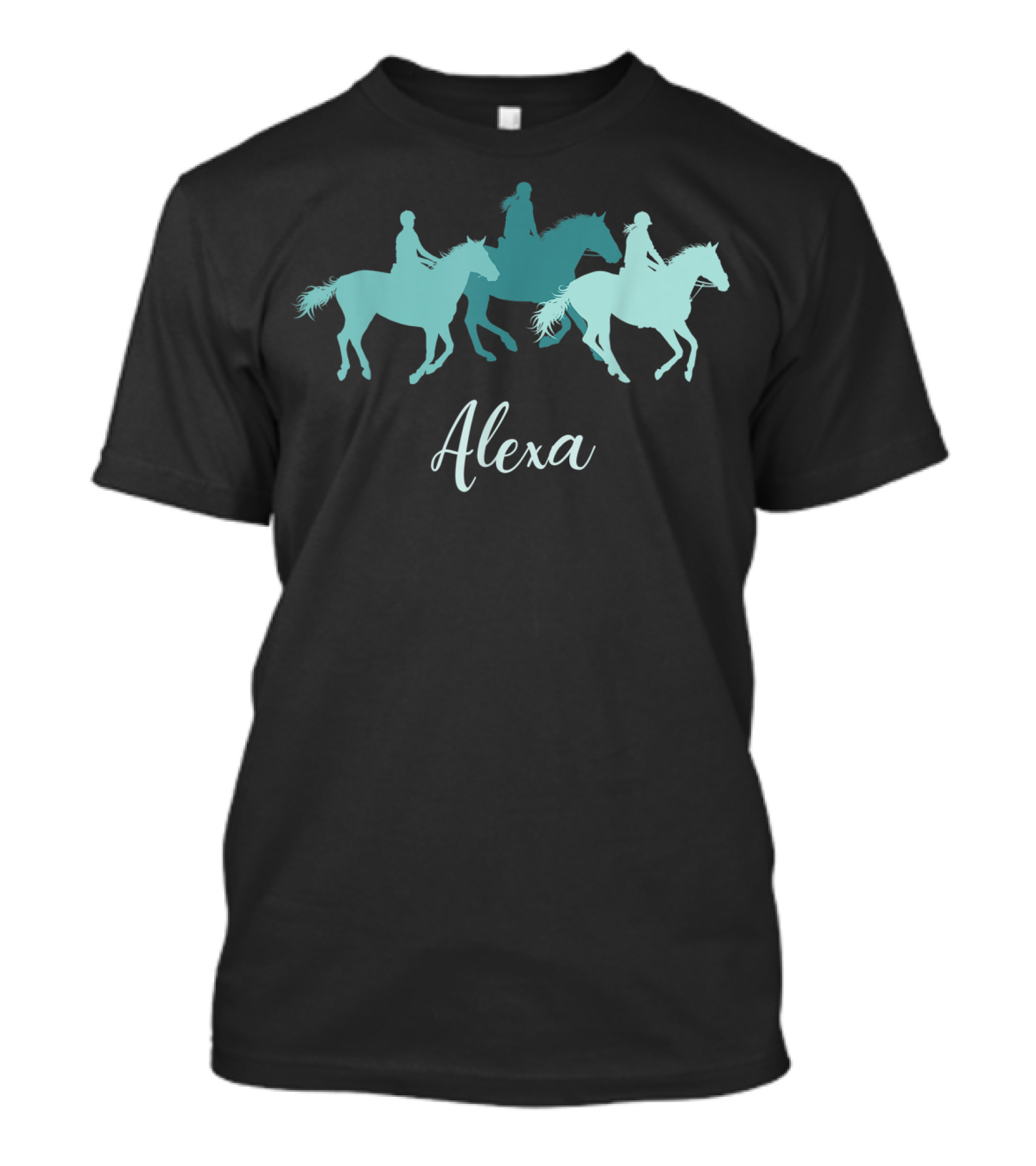 Alexa Horse Rider Silhouettes Personalized Name T-Shirt