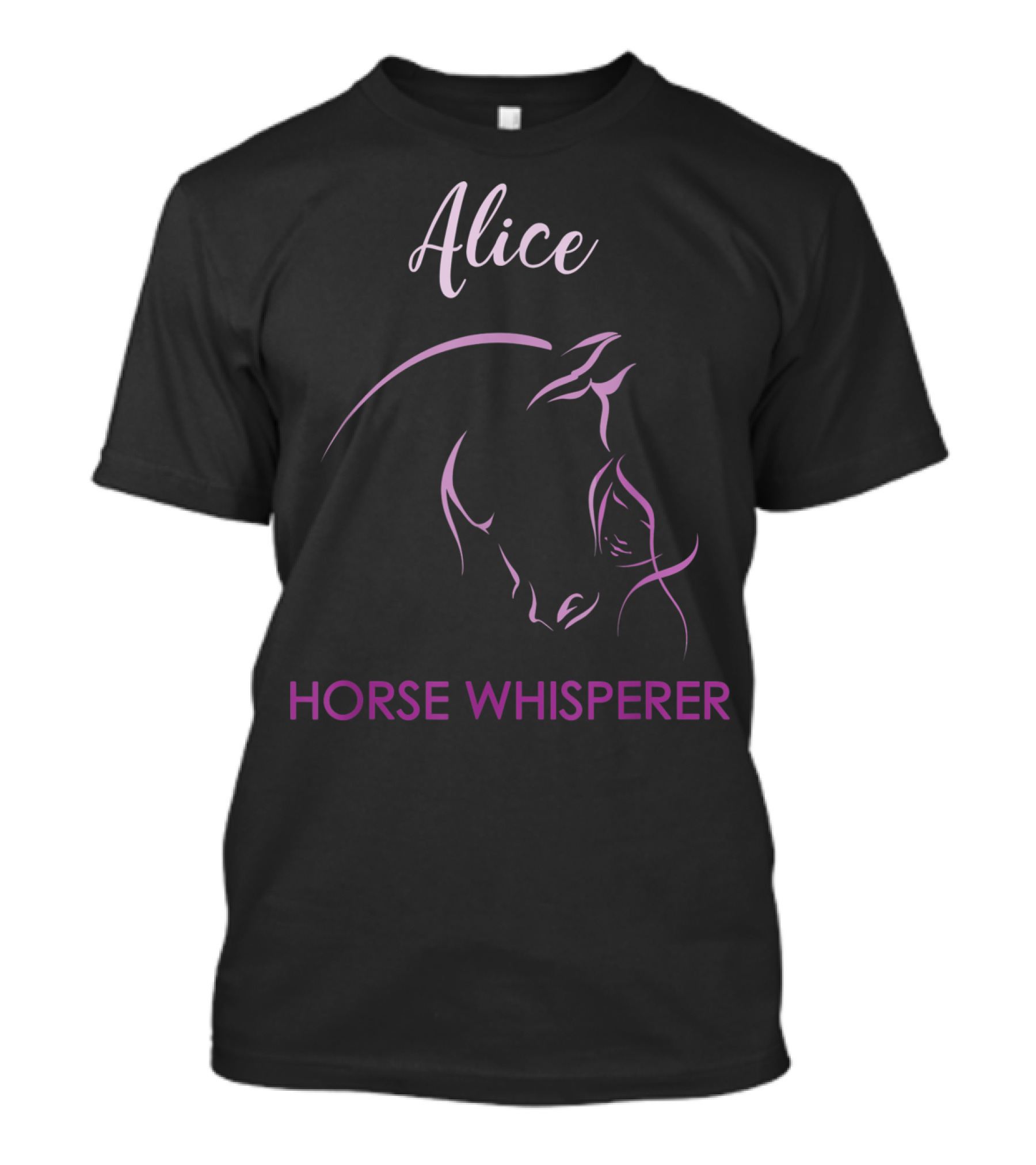 Alice Horse Whisperer Elegant Equine Art Personalized Name T-Shirt