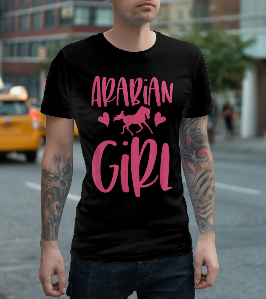 Arabian Girl Arabian Horse Hearts T-Shirt