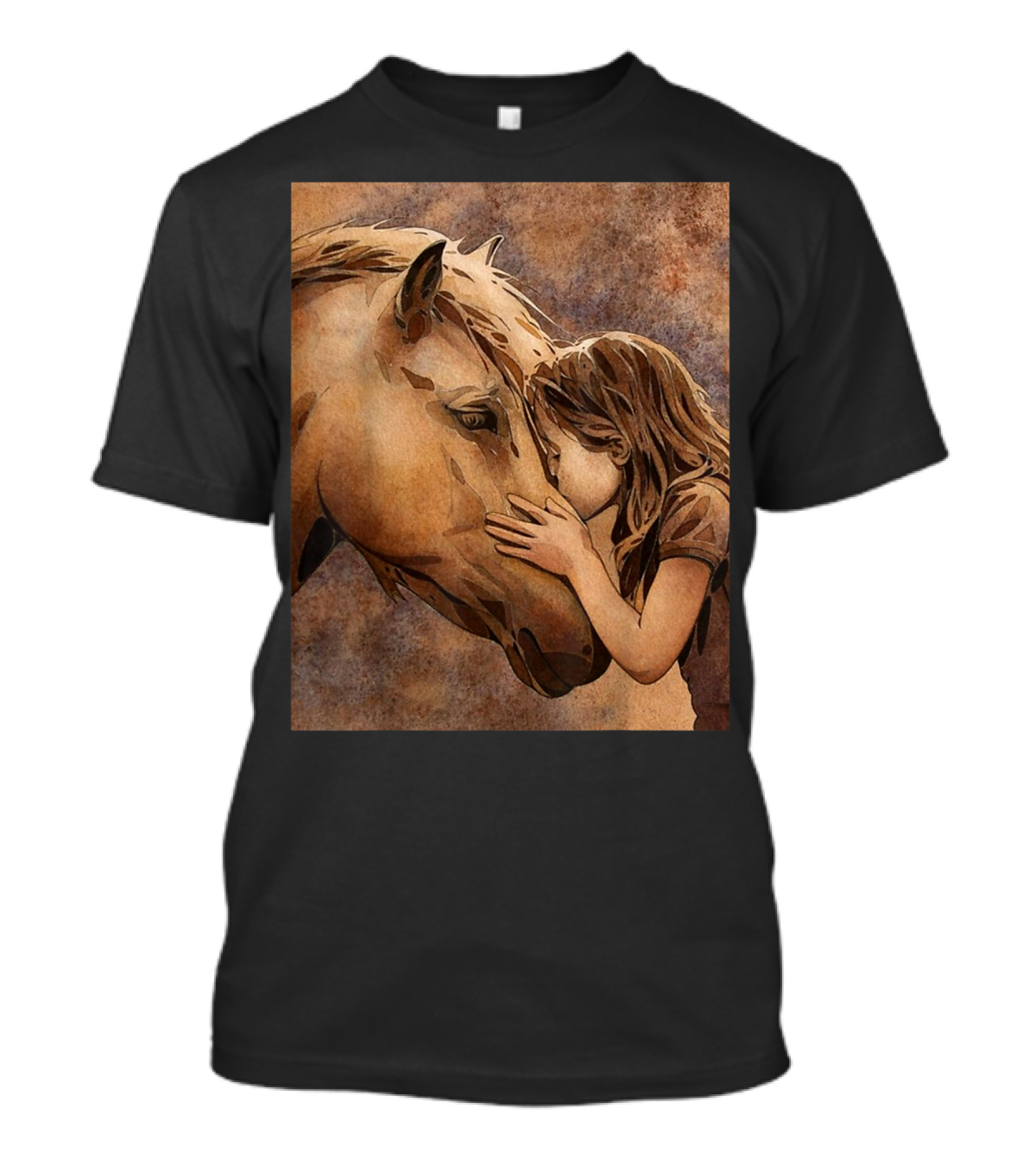Amazing Horse Girl Tenderly Embraces Horse T-Shirt