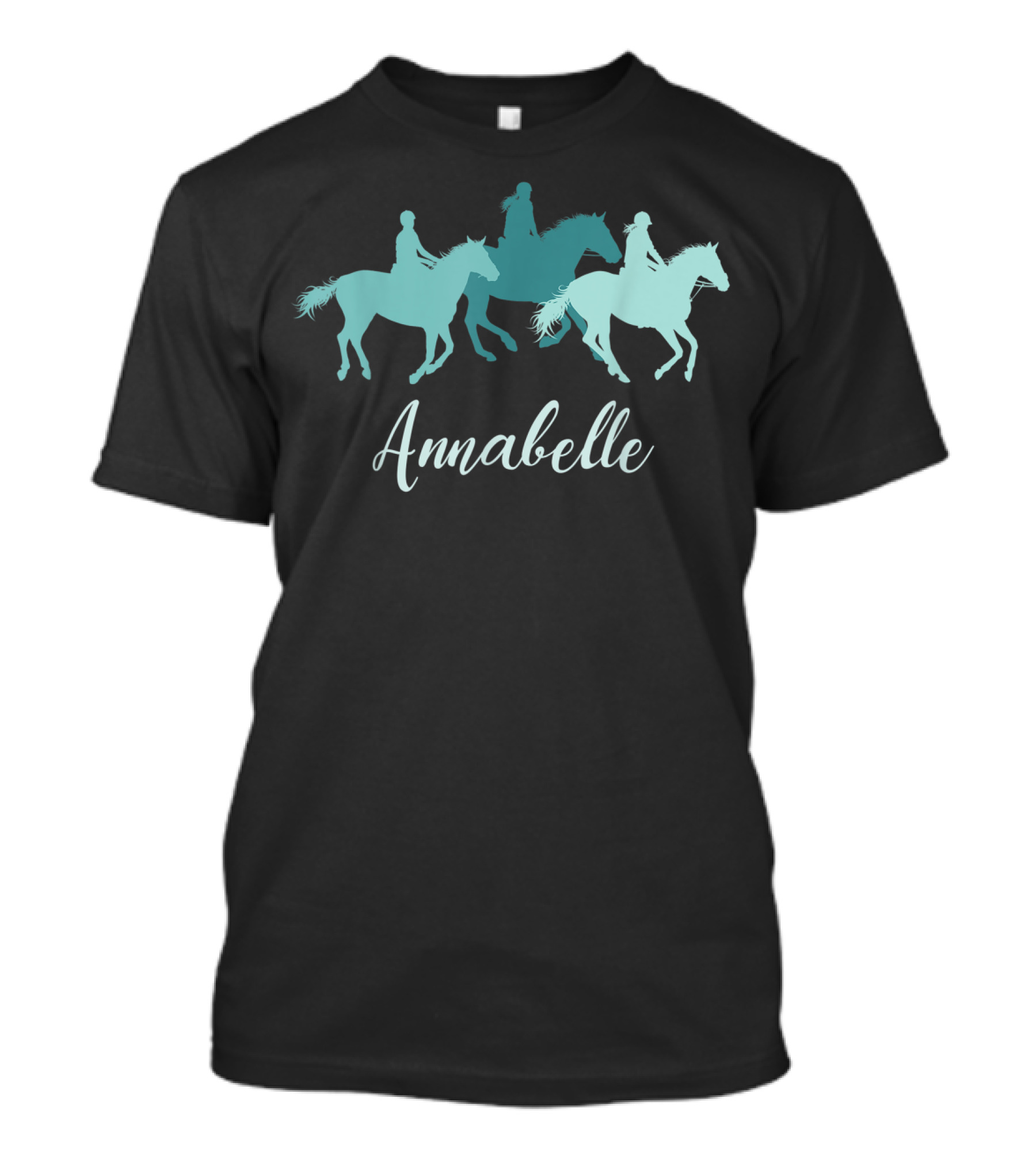 Annabelle Horse Rider Trio Personalized Name T-Shirt