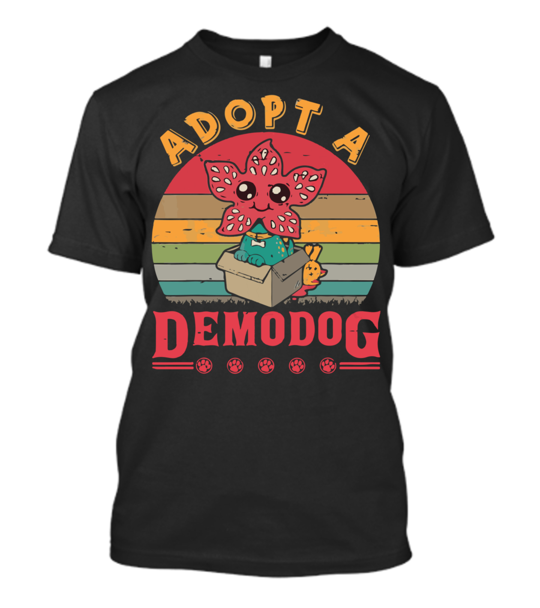 Adopt A Demodog Retro Rainbow Box T-Shirt