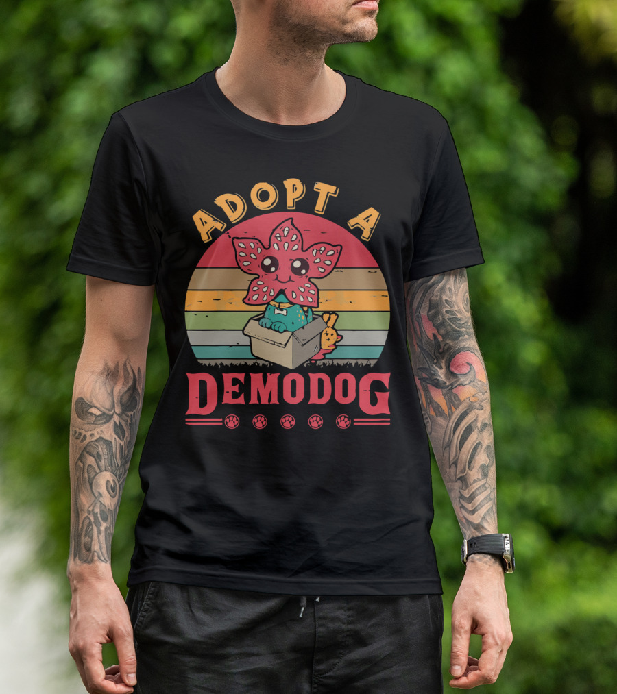 Adopt A Demodog Retro Rainbow Box T-Shirt