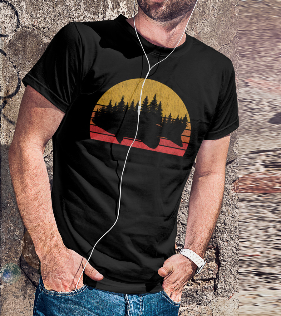 Largemouth Bass Forest Sunset Fishing T-Shirt