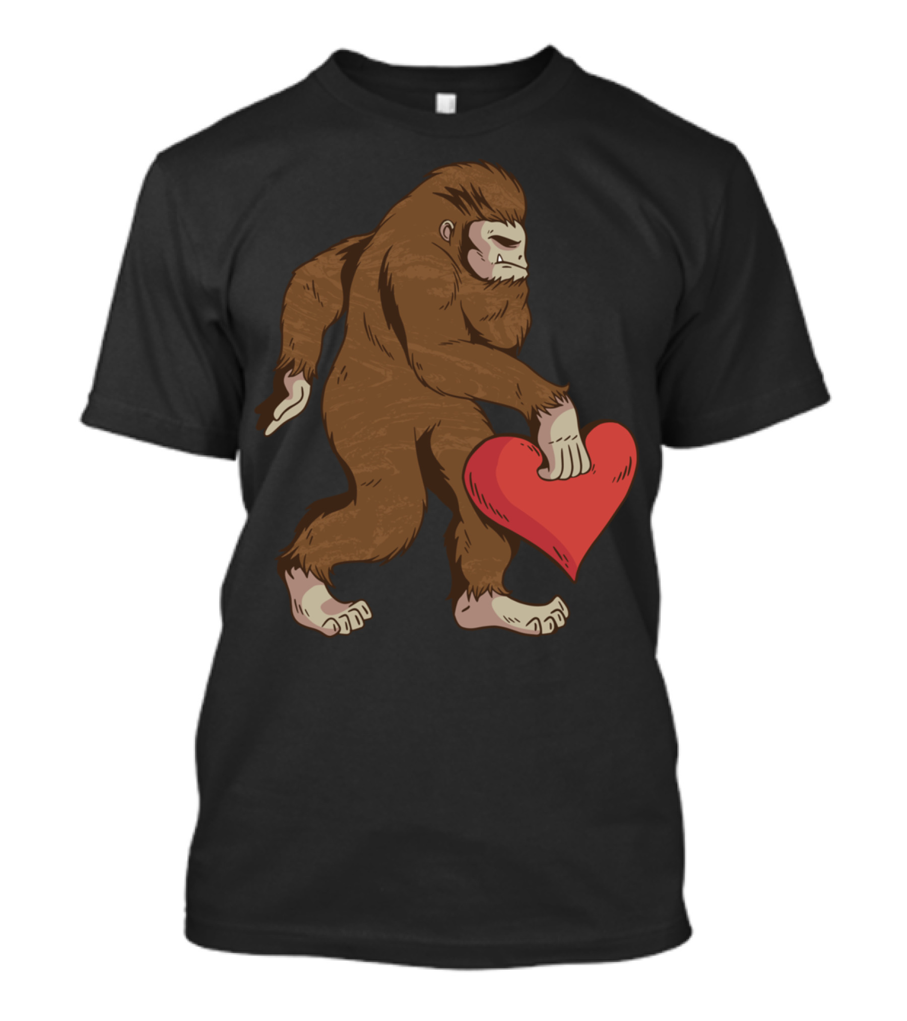 Bigfoot Carrying Heart T-Shirt