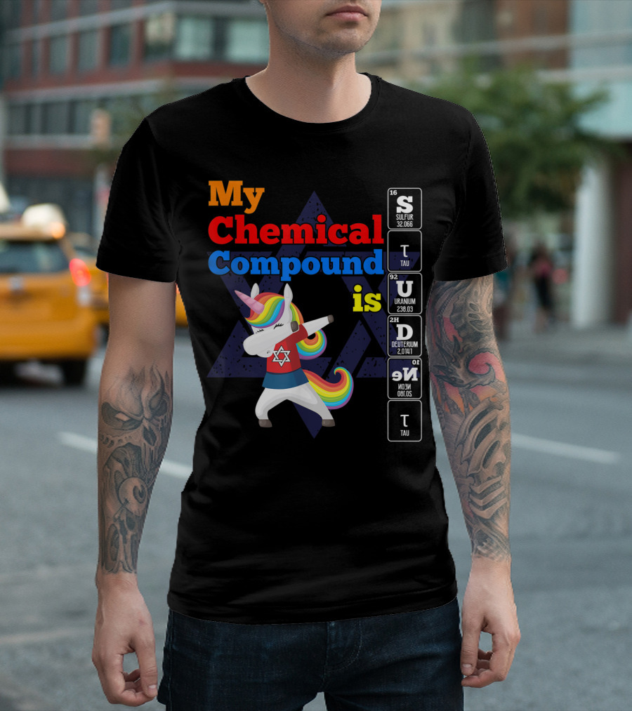 My Chemical Compound Is Stud Dabbing Unicorn Kids Hanukkah T-Shirt
