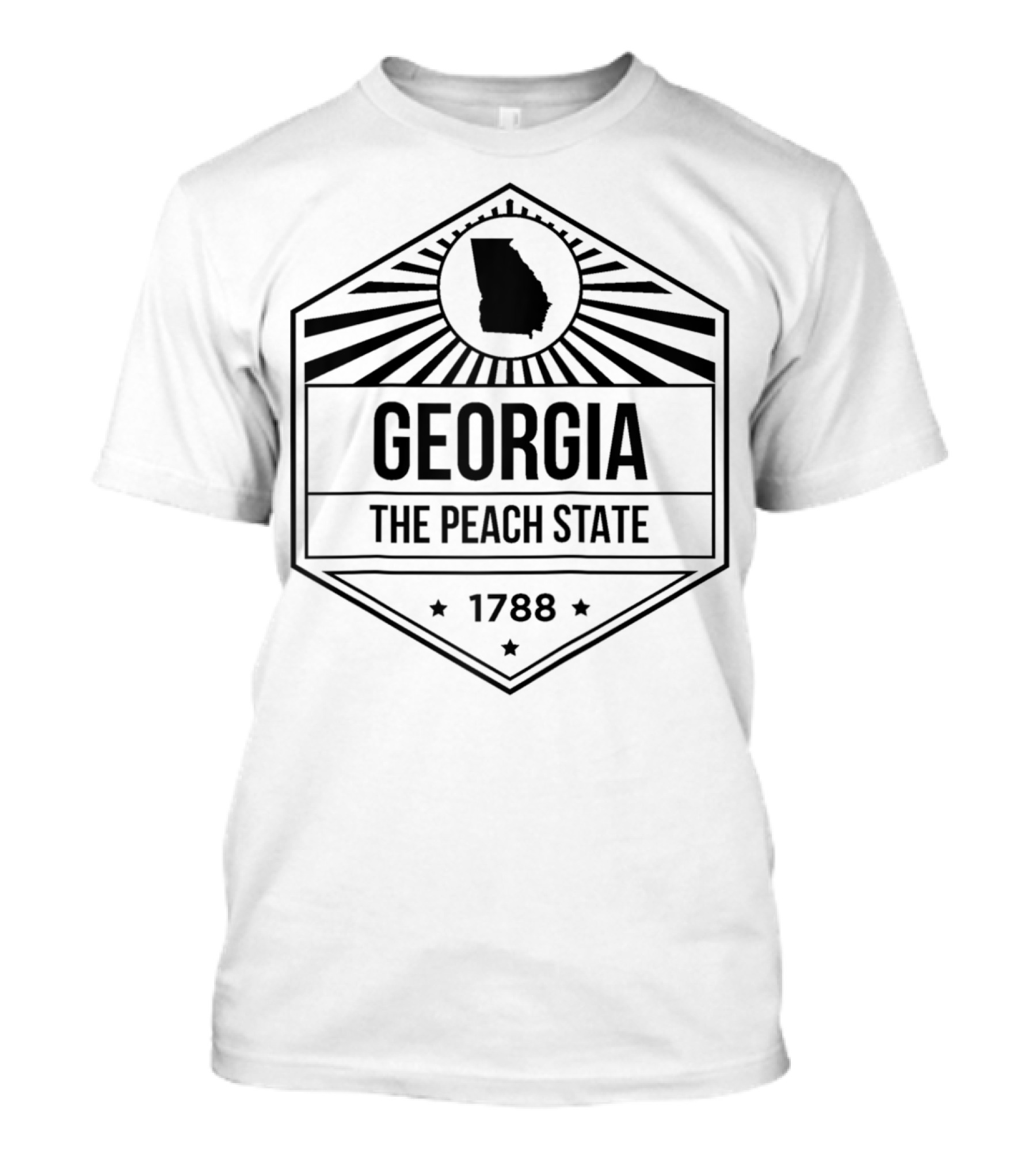 Georgia Peach State 1788 Badge Design With Map Outline T-Shirt