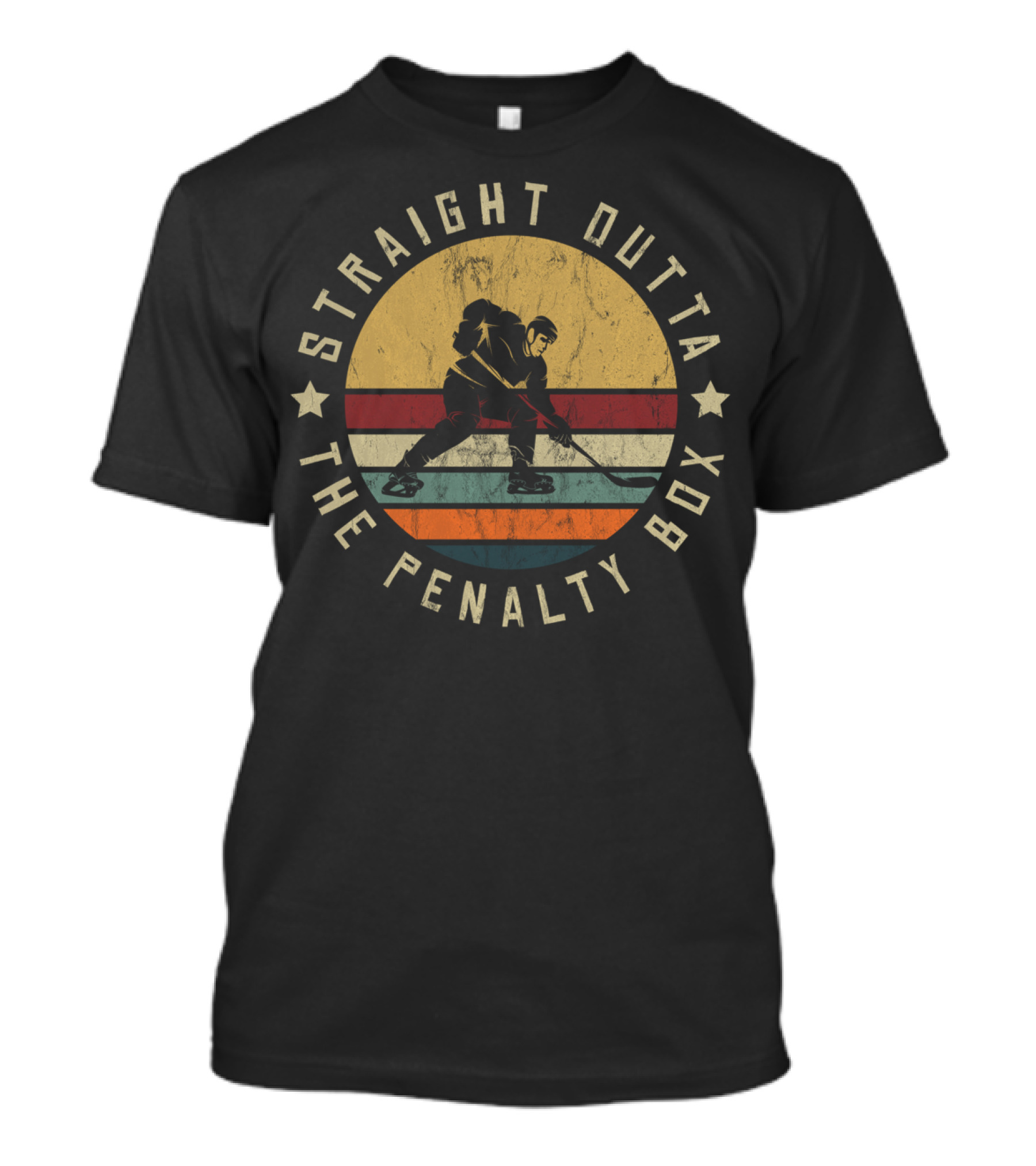 Straight Outta The Penalty Box Ice Hockey Player Vintage Retro T-Shirt