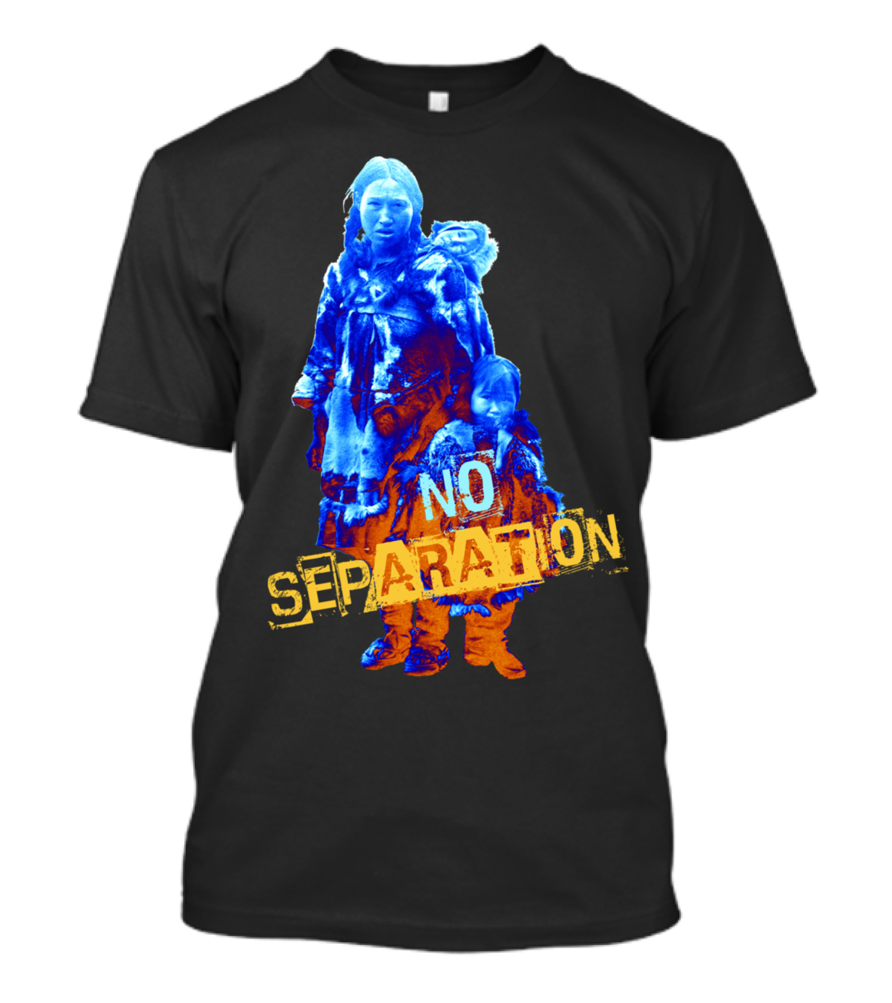 No Separation Political Statement With Blue-Toned Family T-Shirt