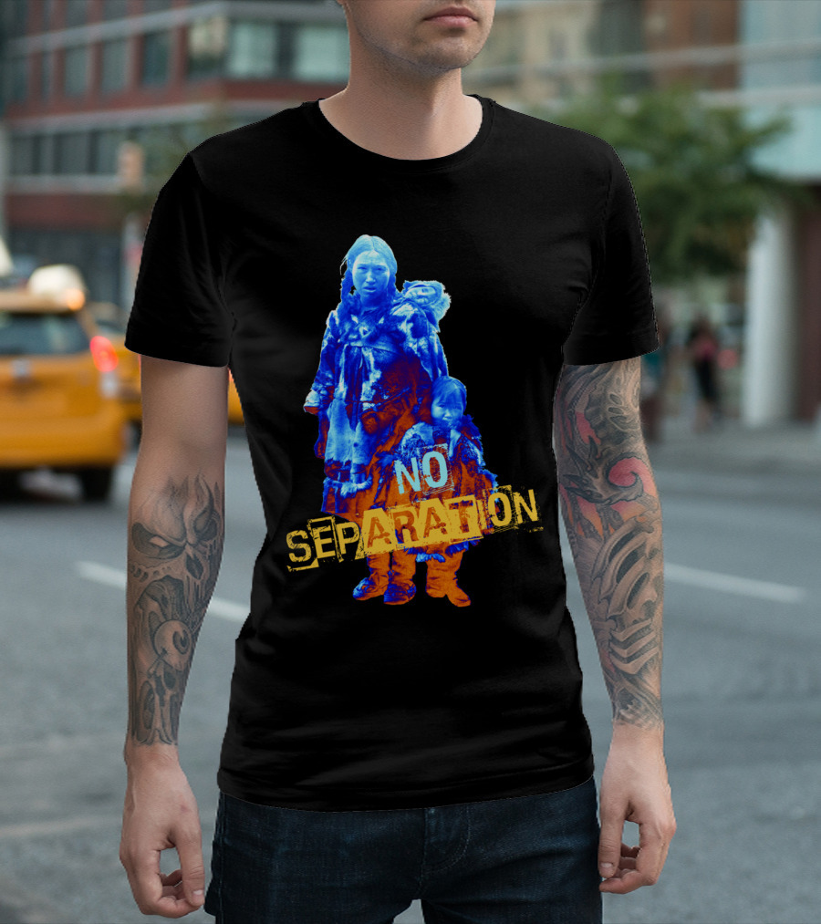 No Separation Political Statement With Blue-Toned Family T-Shirt