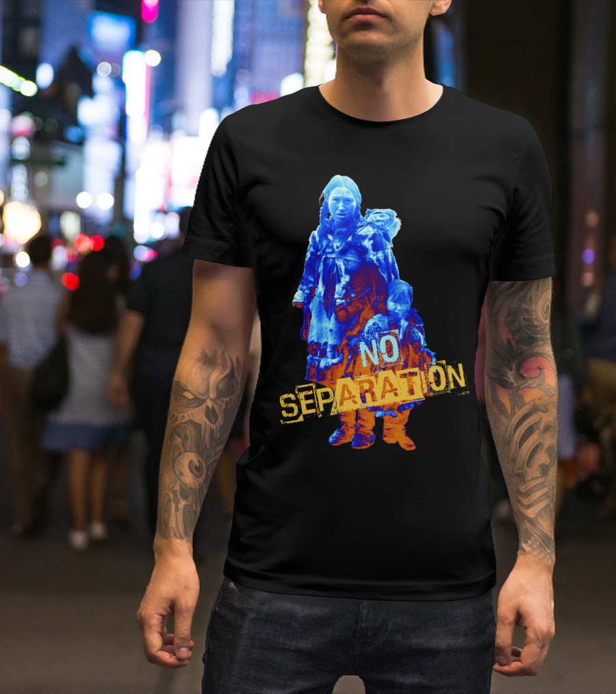No Separation Political Statement With Blue-Toned Family T-Shirt
