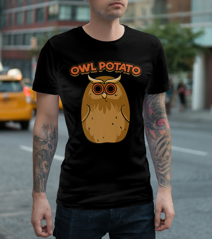 Owl Potato Funny Cute Fat Night Bird Potato T-Shirt