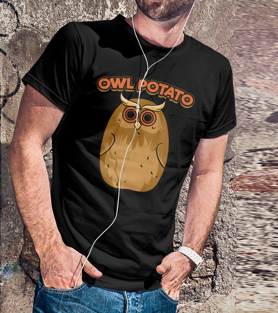 Owl Potato Funny Cute Fat Night Bird Potato T-Shirt