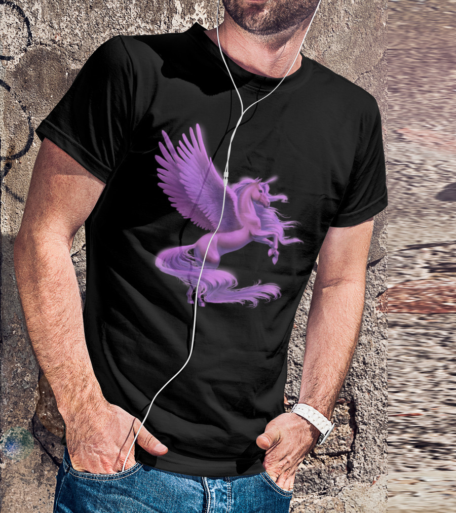 Majestic Pink And Purple Winged Unicorn Pegasus T-Shirt
