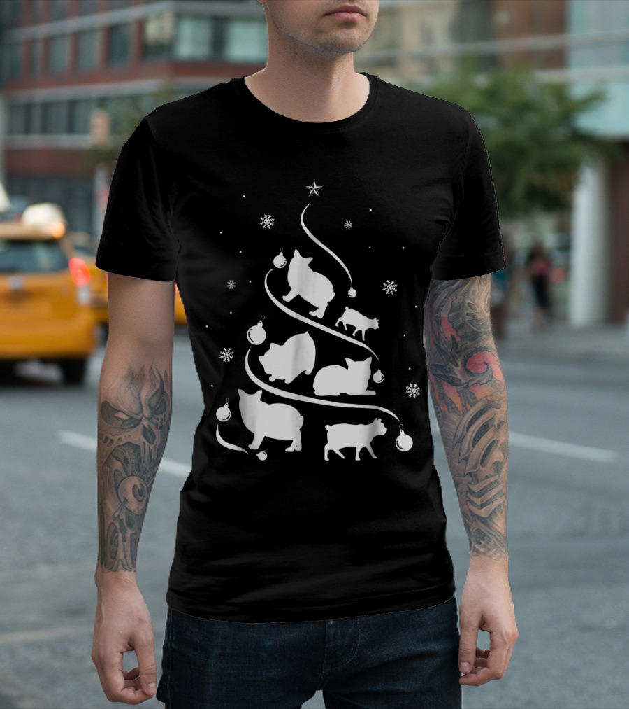 Christmas Manx Cat Tree Best For Grandpa T-Shirt