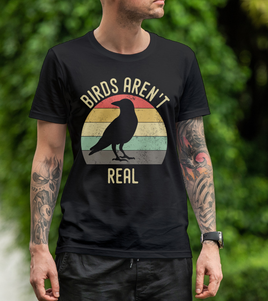Birds Aren't Real Retro Silhouette Conspiracy T-Shirt