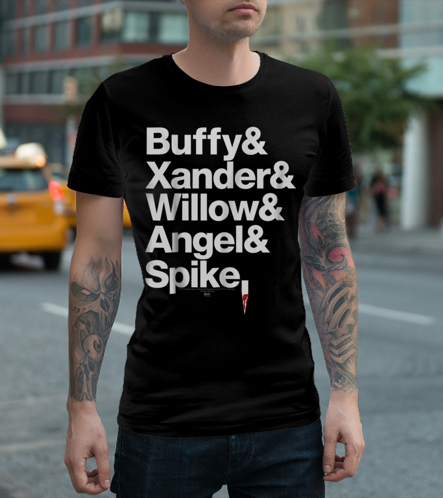 Buffy Xander Willow Angel Spike Names List T-Shirt