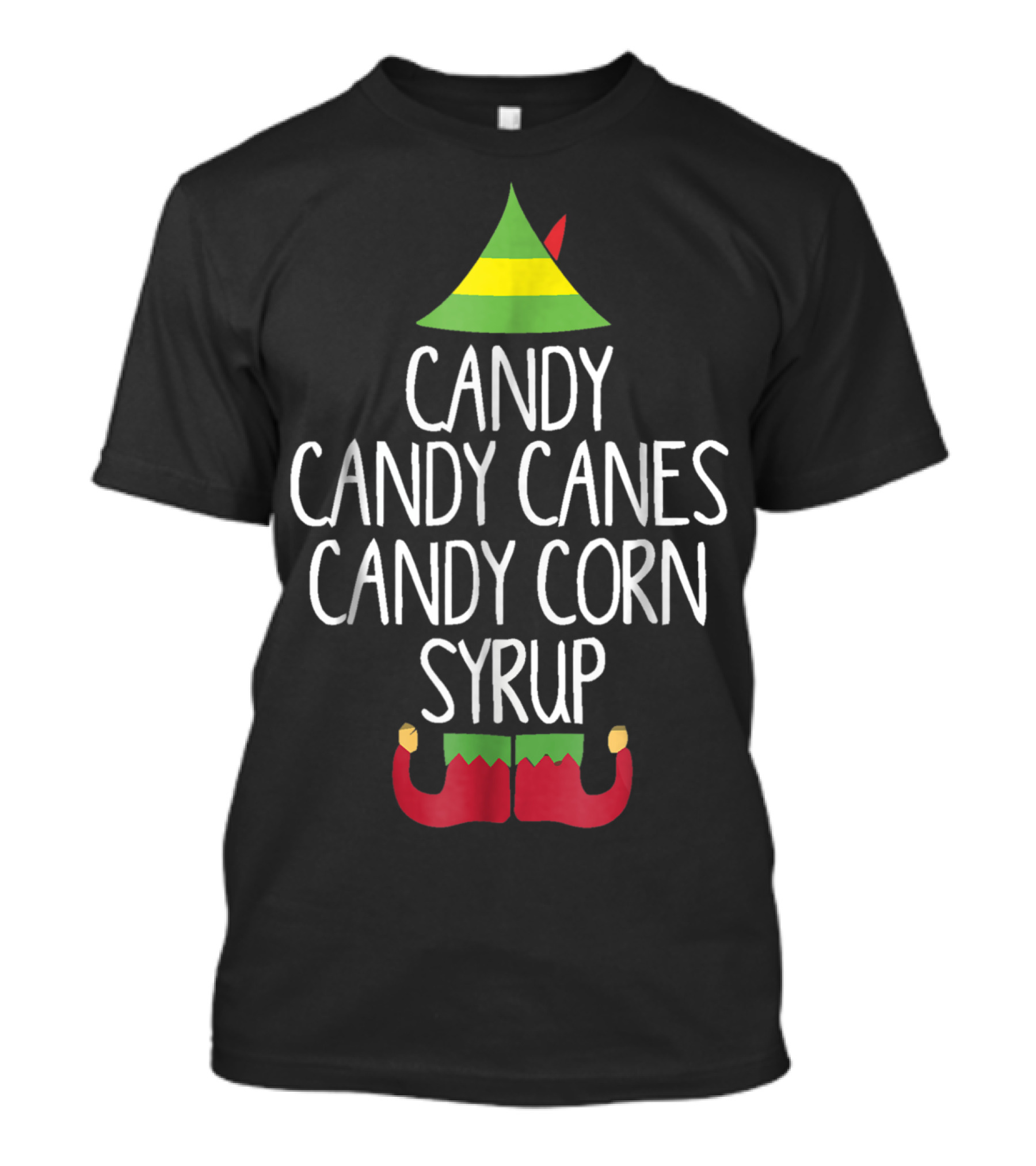 Candy Candy Canes Candy Corn Syrup Elf Hat And Shoes T-Shirt