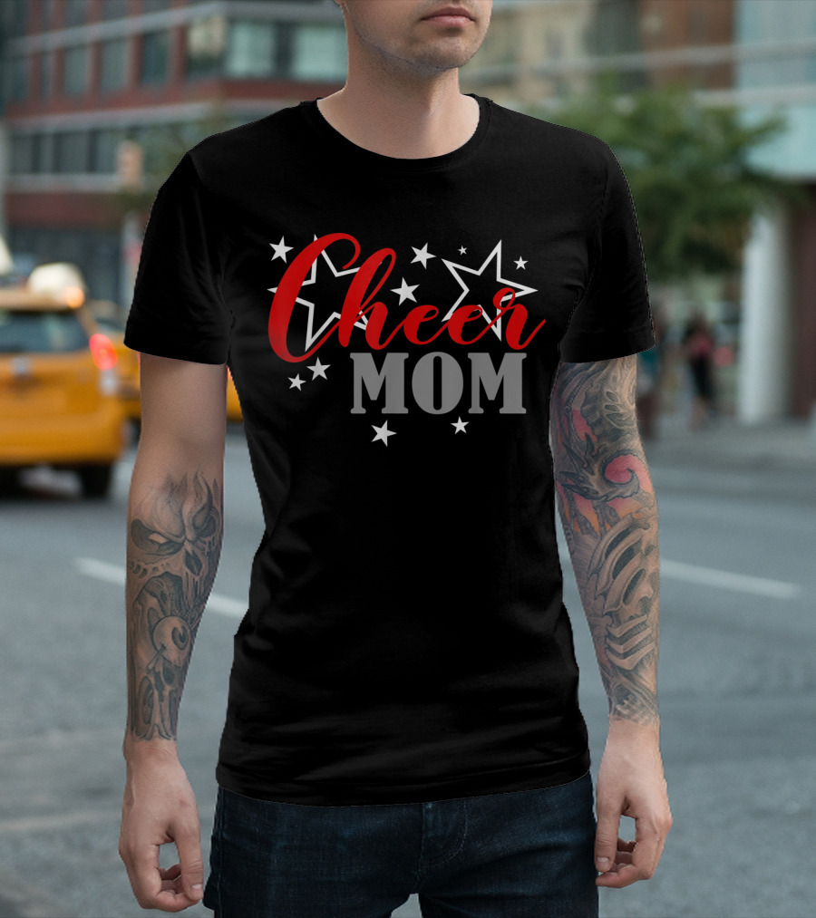 Cheer Mom Stars Proud Cheerleader Sports Pride T-Shirt