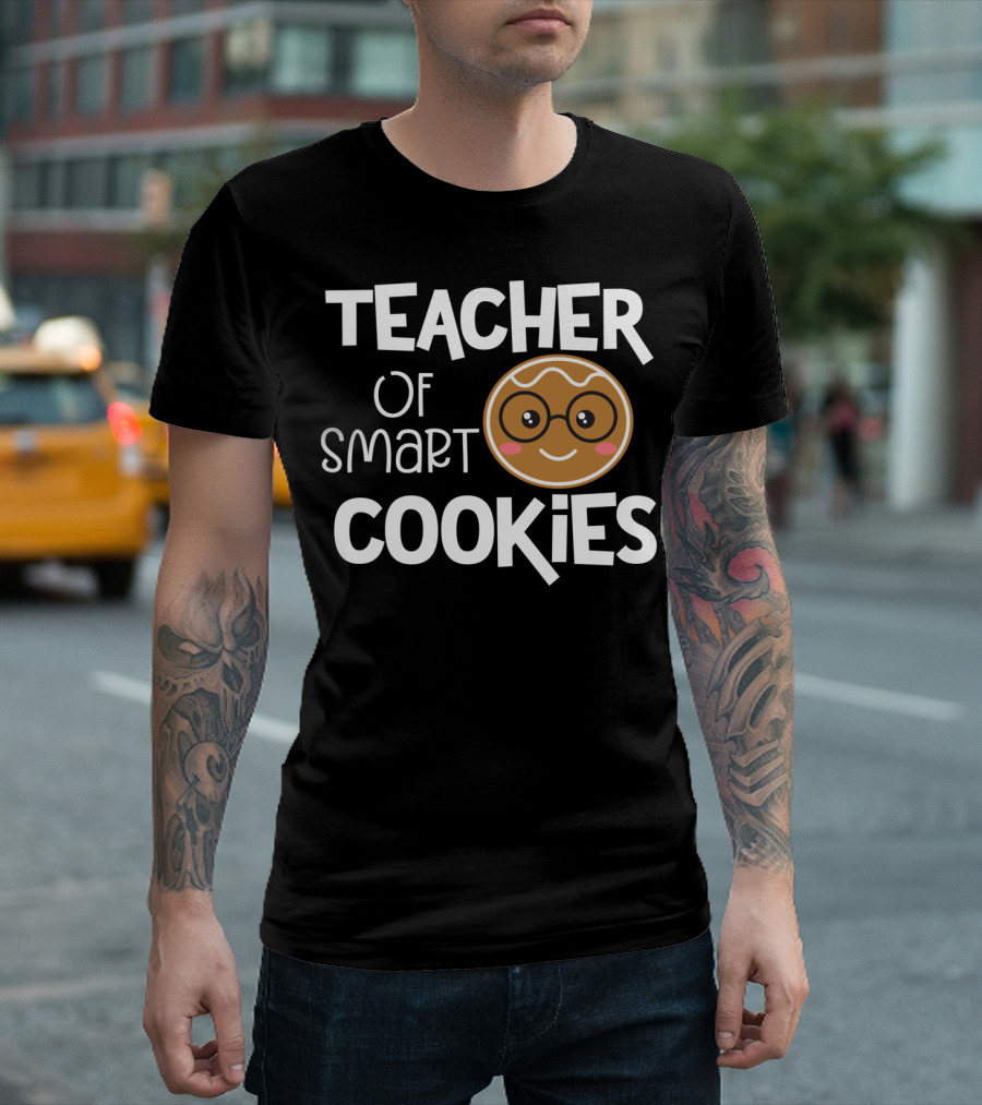 Teacher of Smart Cookies Gingerbread Christmas T-Shirt